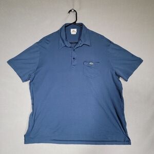Lacoste Mens Blue Short Sleeve Cotton Polo Size 7